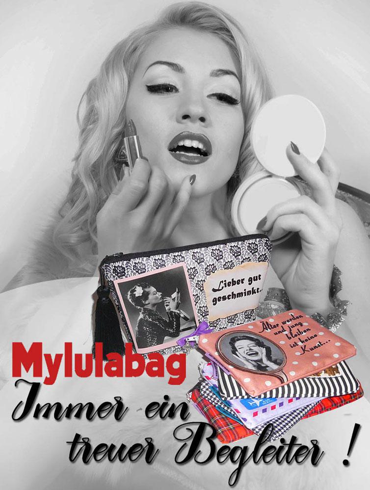 Kosmetik-Taschen und Etuis mit frechen Sprüchen und Retrocharme präsentiert vom Label MYLULABAG