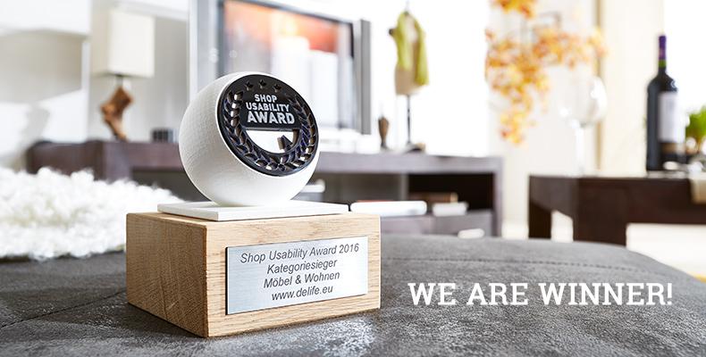 DELIFE gewinnt den begehrten Shop Usability Award in der Kategorie Möbel & Wohnen