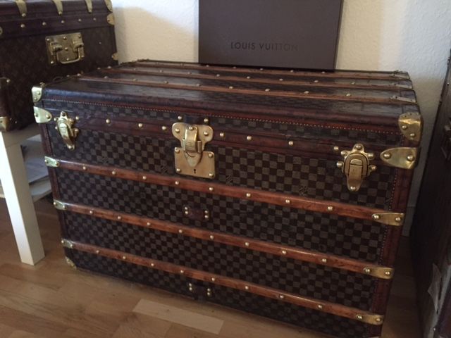 Louis Vuitton Truhe Damier Canvas Steamer trunk Sammlerstück in Top-Zustand