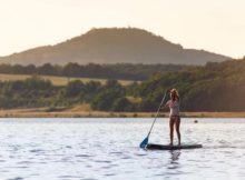 Stand-Up-Paddlerin am Berzdorfer See