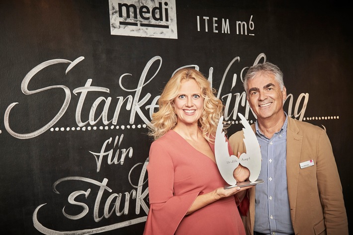 medi Markenbotschafterin Barbara Schöneberger und Hans Wittmann