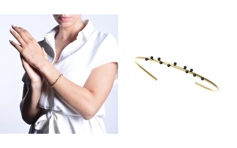 Ana João Portugiesischer Schmuck - Armreifen und Ohrringe aus Sterling Silber, Perlen, Onyx