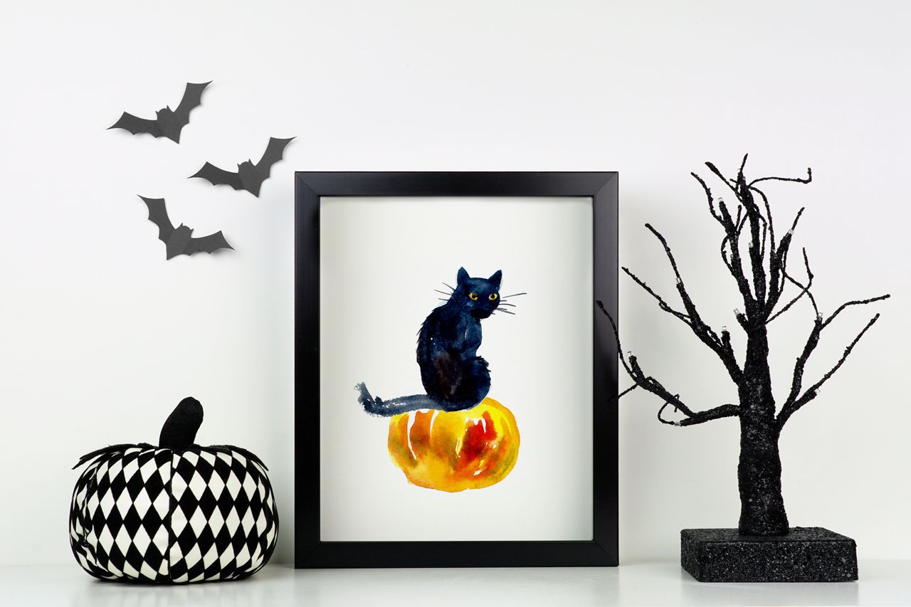 Eine schwarze Miezekatze darf natürlich nicht fehlen