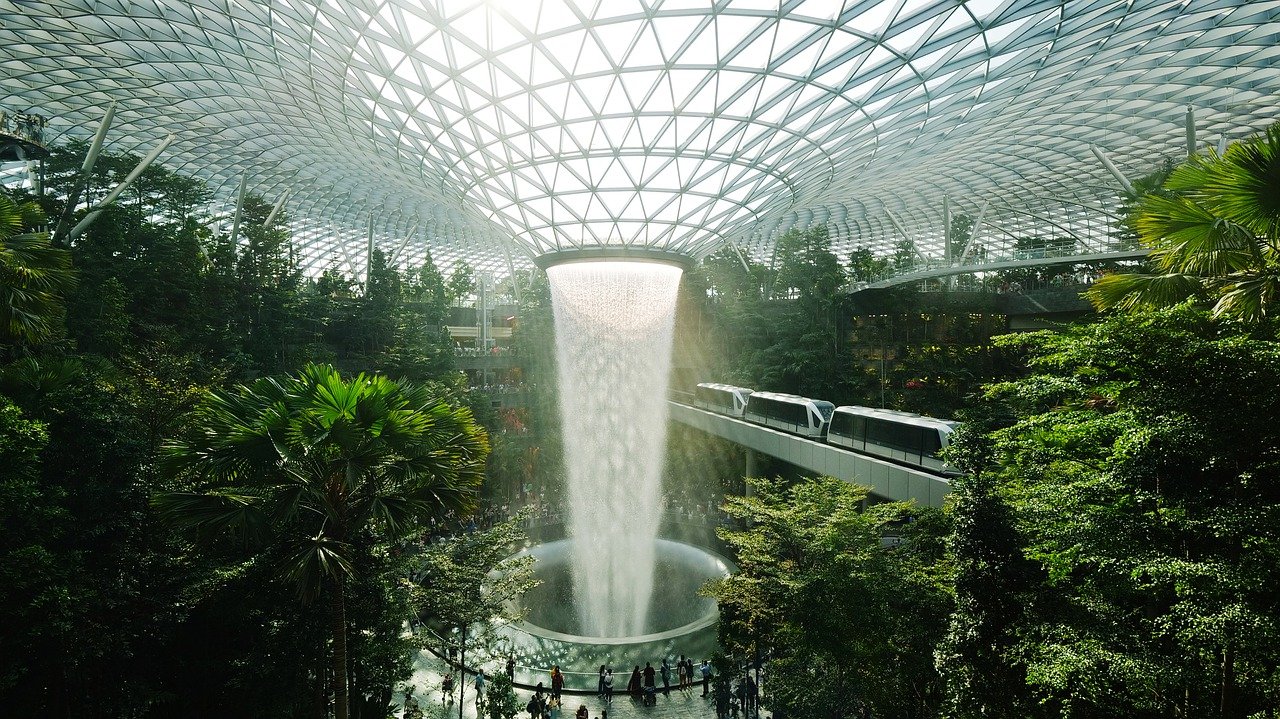 Wasserfall im Changi Airport