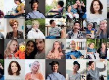 Collage mit Gesichtern