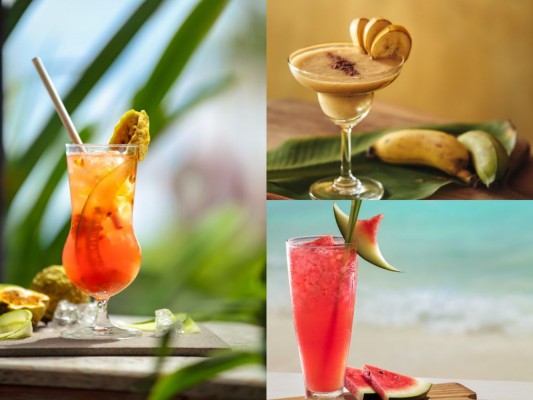 Cocktails: Zesty Passion, Creamy Banana, Breeze Melon