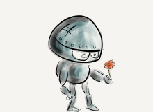Robot mit Blume
