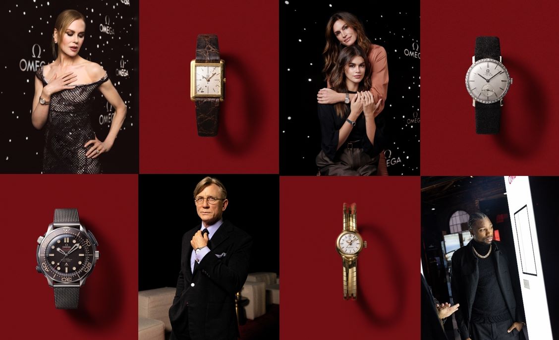 Nicole Kidman, Daniel Craig, Cindy Crawford, Kaia Gerber mit Omega-Armbanduhren