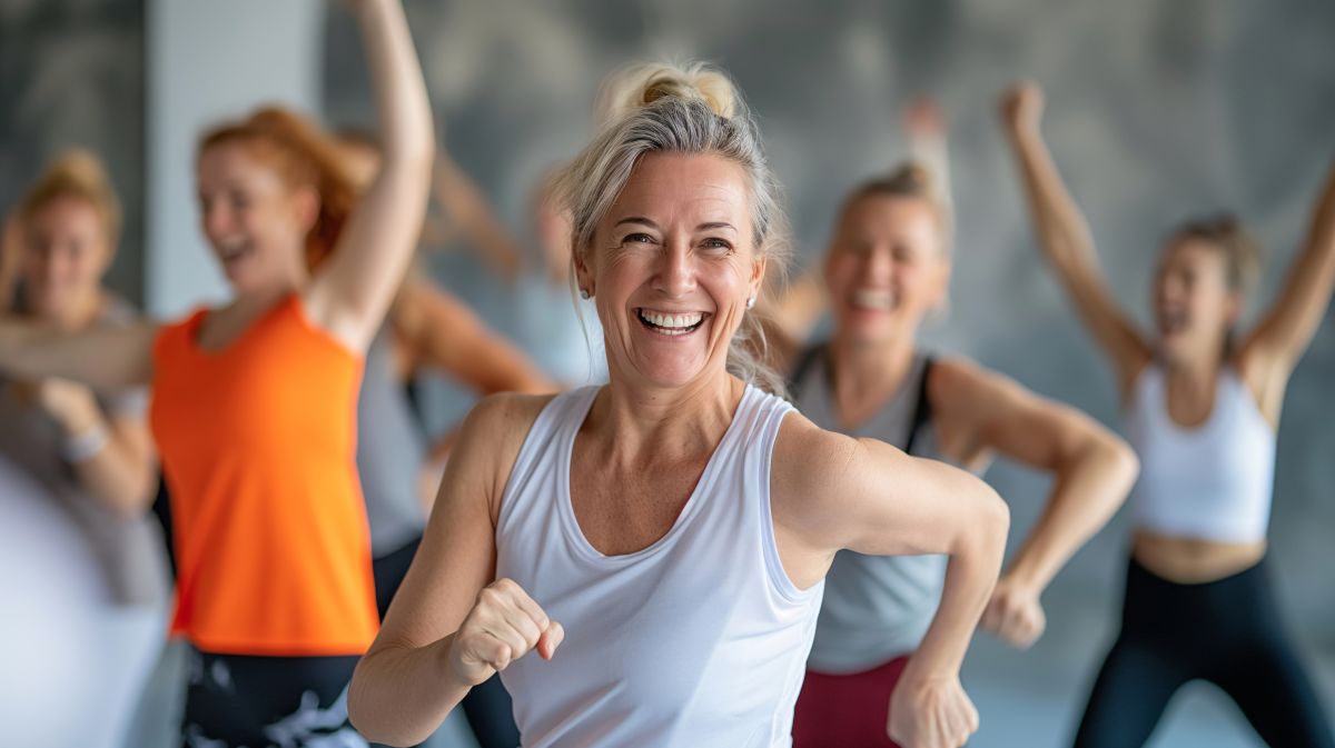 Frauen in der Gymnastikstunde