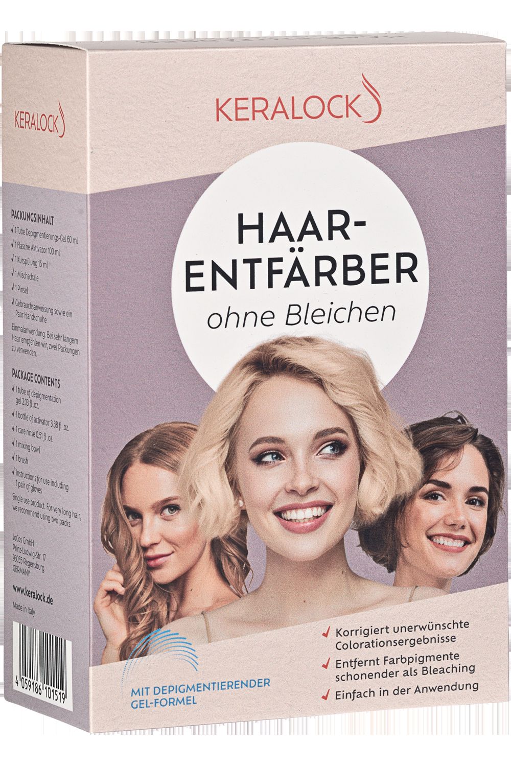 Keralock Haar-Entfärber aus Depigmentierungs-Gel und Aktivator