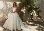 Model in einem Brautkleid der Marke Azazie