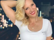 missforty germany Damen-Shirt mit integrierten Cups, weiß, Halbarm, Rundhalsausschnitt