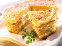 So sollte die Reibekuchen-Torte dann aussehen